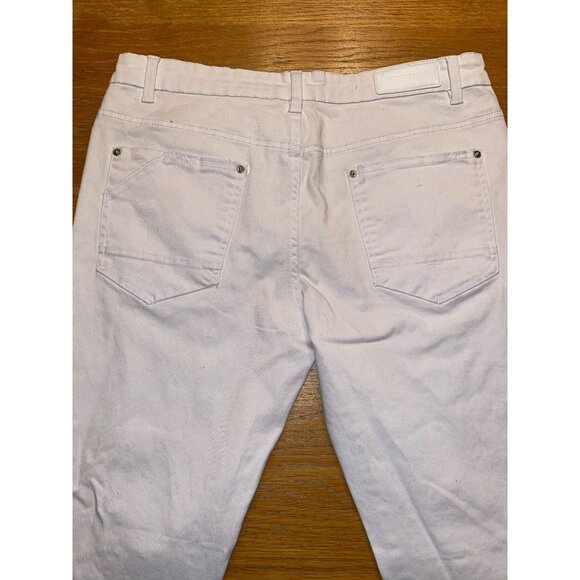 White Mens Stretch Jeans 36x32 With Button & Zipper Closure - Picture 4 of 5